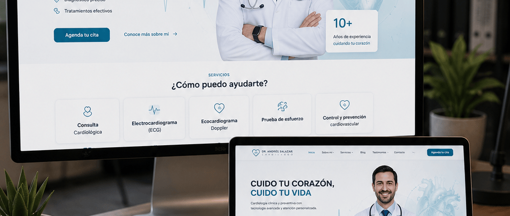 Página web profesional para médicos creada por Avalimed.