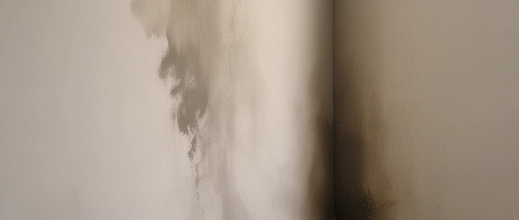 Moisture spots on an interior wall