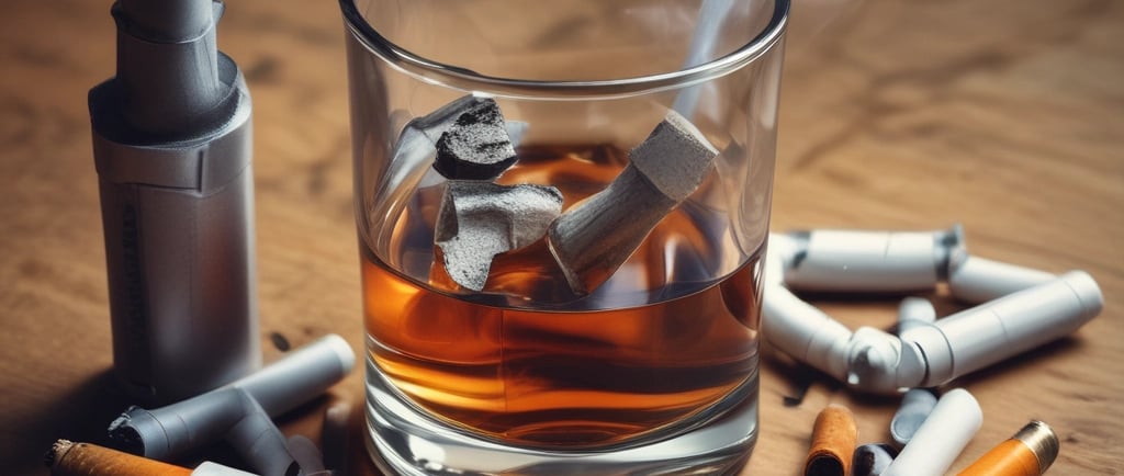 Addictive behaviors and behavioral addictions often include alcohol and cigarettes/vaping.