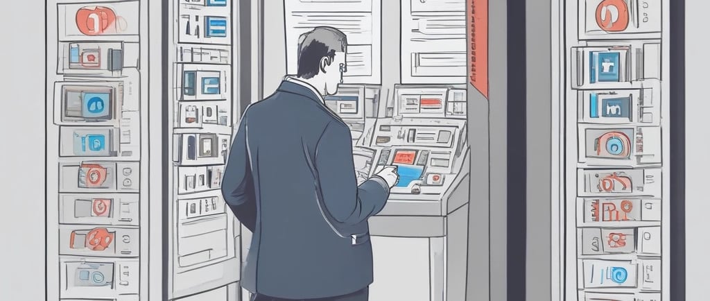 man in gray short standing near counter of currency exchange