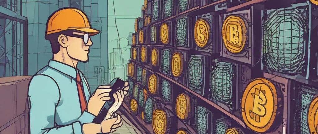 a stack of gold bitcoins sitting on top of a table