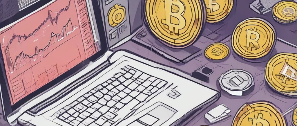 A person holding money in front of a computer screen