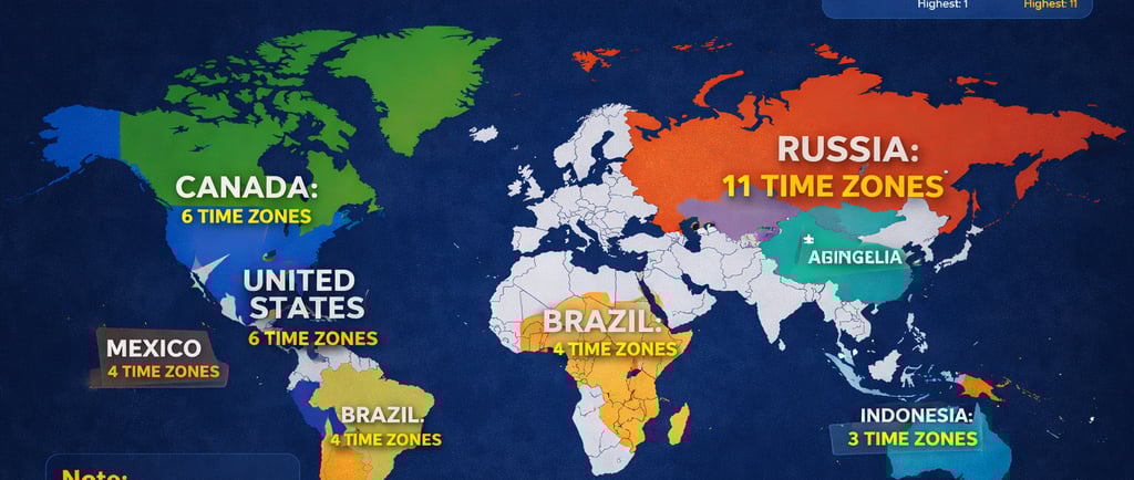 Which Countries Have the Most Time Zones in the World_timeonowonline.com