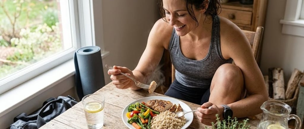 Healthy plant-based protein foods including lentils, quinoa, tofu, beans, almonds, and seeds.