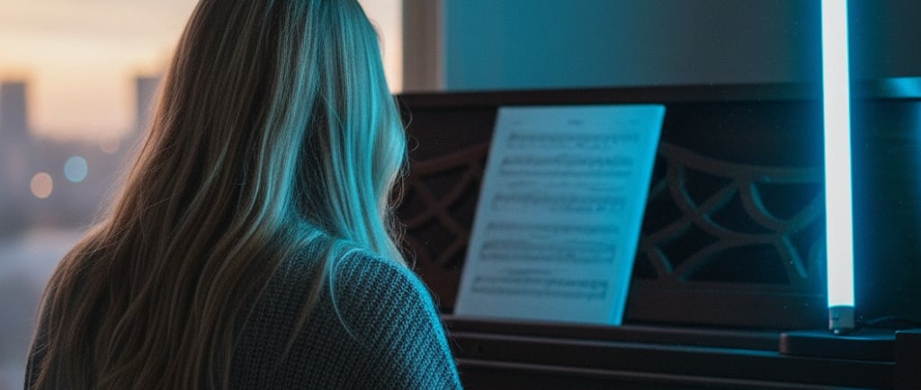 Lena joue du piano