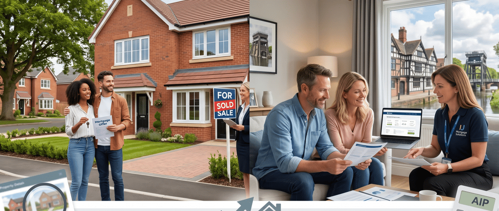 Mortgage advisor from I J Mortgage Solutions helping a couple with a Northwich property purchase