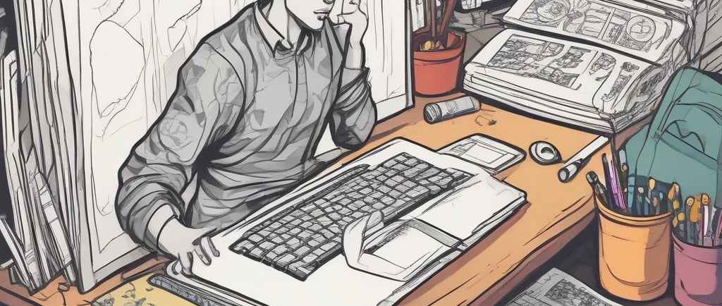 A vibrant manga illustration showcasing diverse characters in an alternate universe.