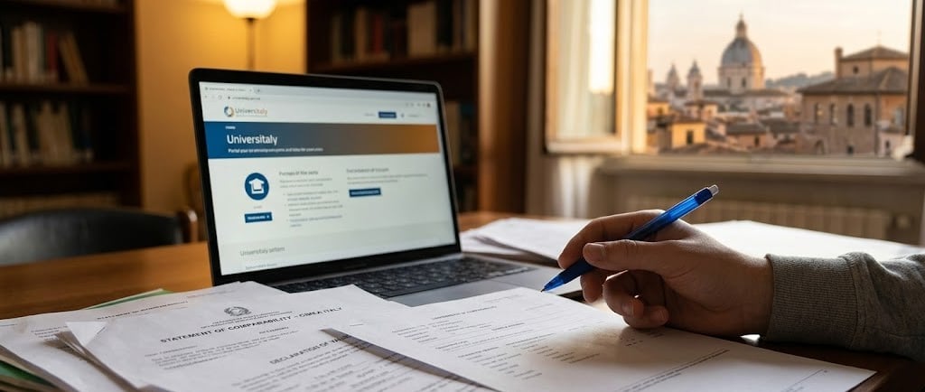Student preparing CIMEA and Declaration of Value documents for Study in Italy 2026 application