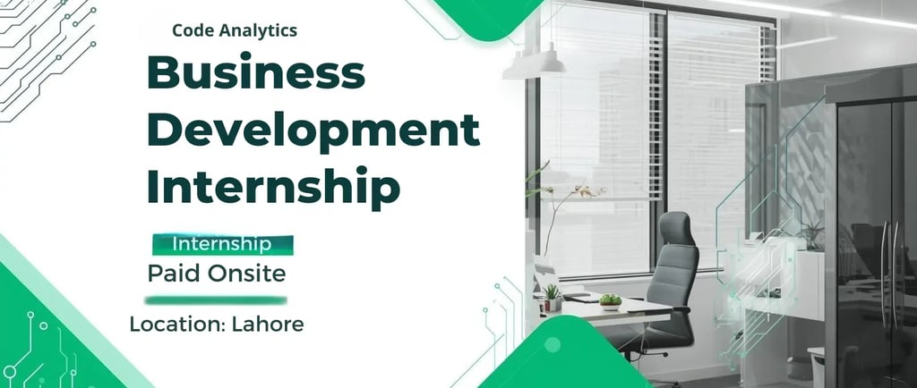 Business Development Internship in Lahore Code Analytics Paid Opportunity