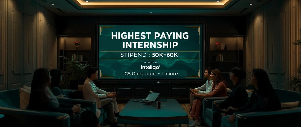 CS Outsource Inteliqo Fresh Graduate Internship Lahore, stipend: 50k to 60k