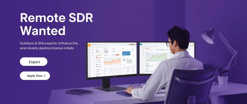 Remote SDR Wanted - Apply Now for Sales Development Representative role.