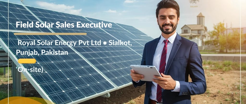 Royal Solar Energy Field Sales Executive Job Sialkot Pakistan (on-site)