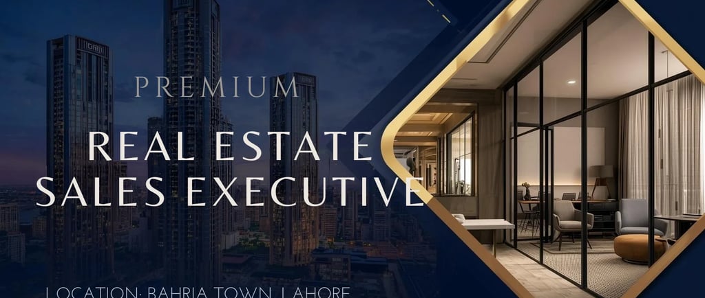 alt="Premium Real Estate Sales Executive hiring banner for Bahria Town Lahore,