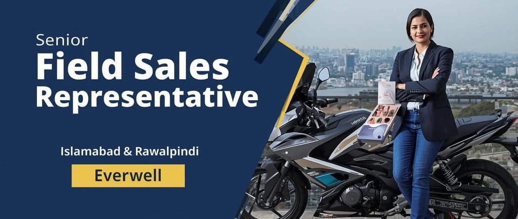  Everwell Senior Field Sales Representative hiring poster for Islamabad and Rawalpindi.