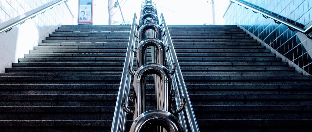 Upward staircase symbolizing leadership progression and the steps required to grow through the pipeline.