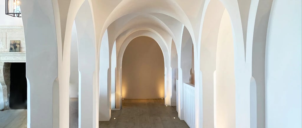 plastered archways curved ceiling details