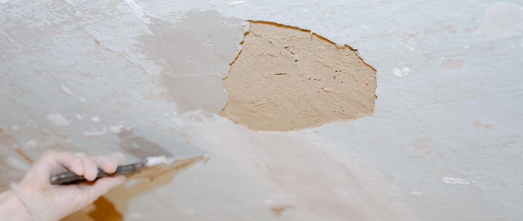 ceiling plaster peeling repair plaster needs skim coating