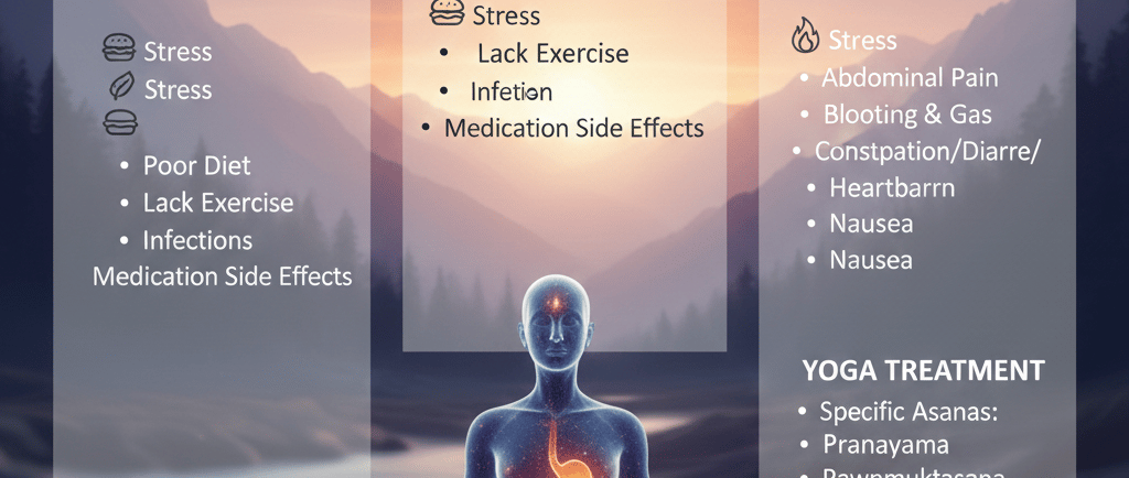 Stomach disorder in adult, causes, symptoms and yoga treatment  like Gastro intestinal problems