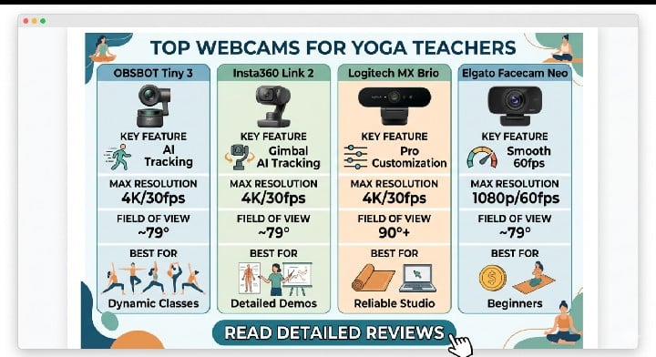 Top Webcams for Teaching Live Online Yoga Classes