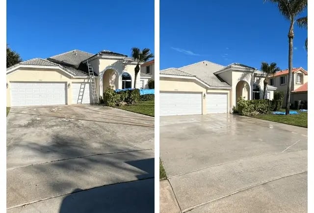 Driveway pressure washing service done in Wesley Chapel, FL
