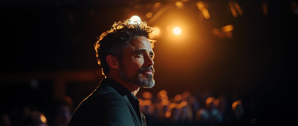 Atlas Professional speaker delivering a keynote about personal branding on stage