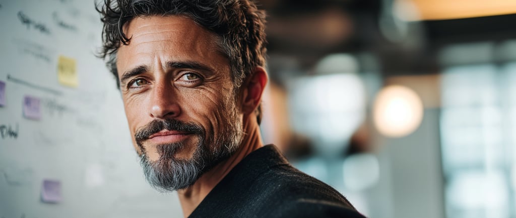 Minimalist stage with a speaker representing Seth Godin’s focused personal branding strategy