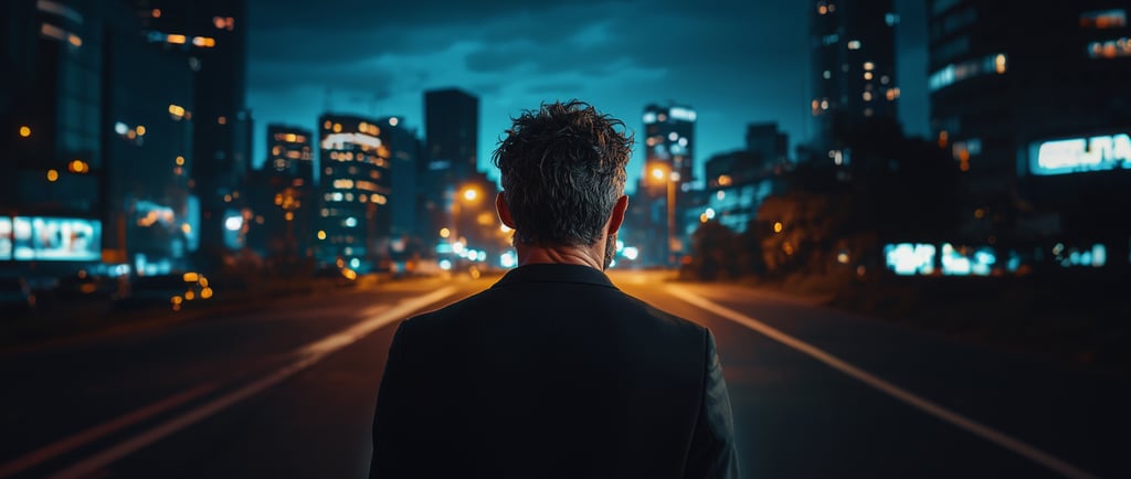 Professional at a crossroads symbolizing common personal branding mistakes.