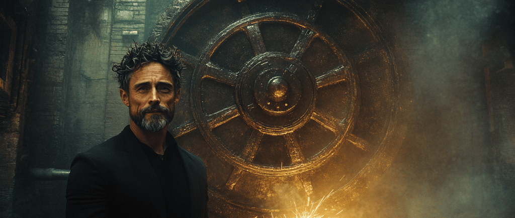 Illustration of a personal brand flywheel gaining momentum over time