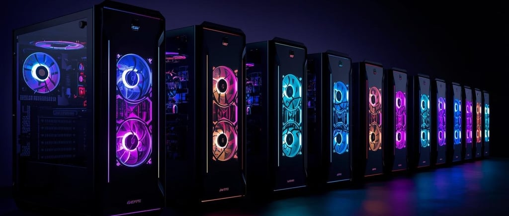 "Custom-built gaming PC with RGB lighting at Madison TN repair shop"