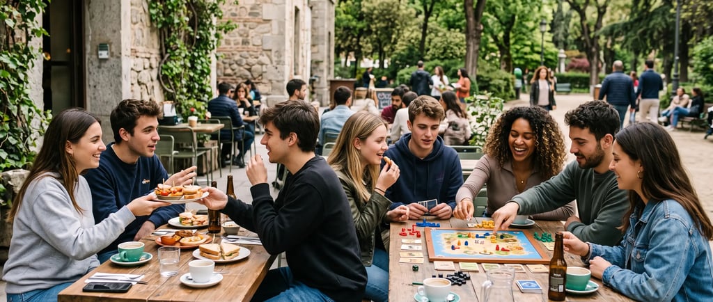 Jóvenes conociéndose y compartiendo actividades
