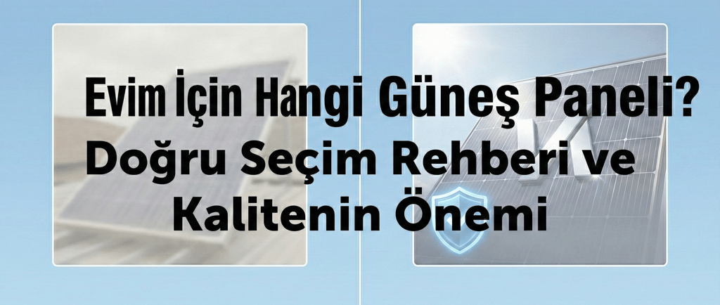 Ev tipi güneş paneli seçimi ve kalite karşılaştırma rehberi görseli.