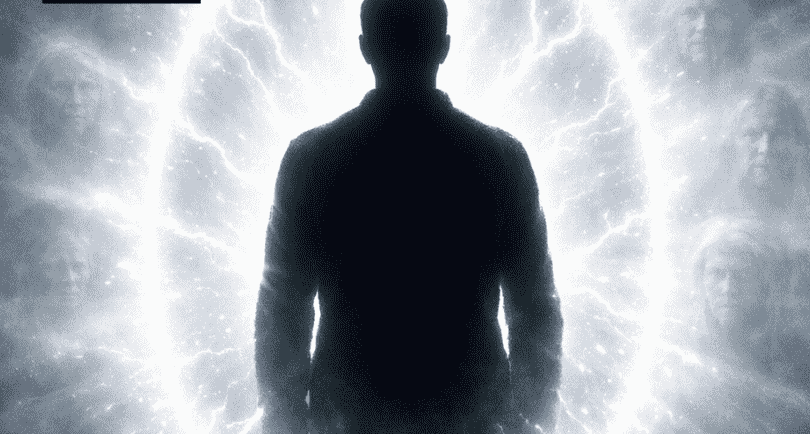 Silhouette of a man entering a glowing spiritual portal representing African spirituality and ancestral connection.