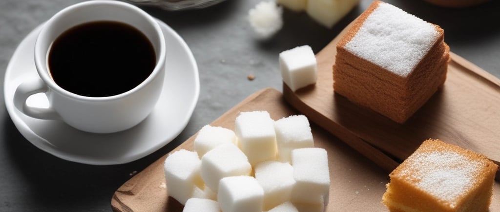 a pile of white sugar cubes sitting on top of a table