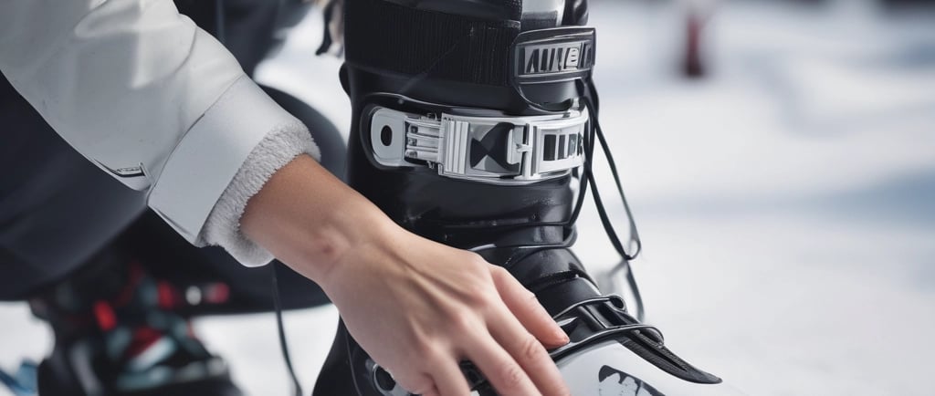 A close-up of a woman skiing through fresh powder, wearing a sleek, form-fitting base layer that hints at warmth and comfort.
