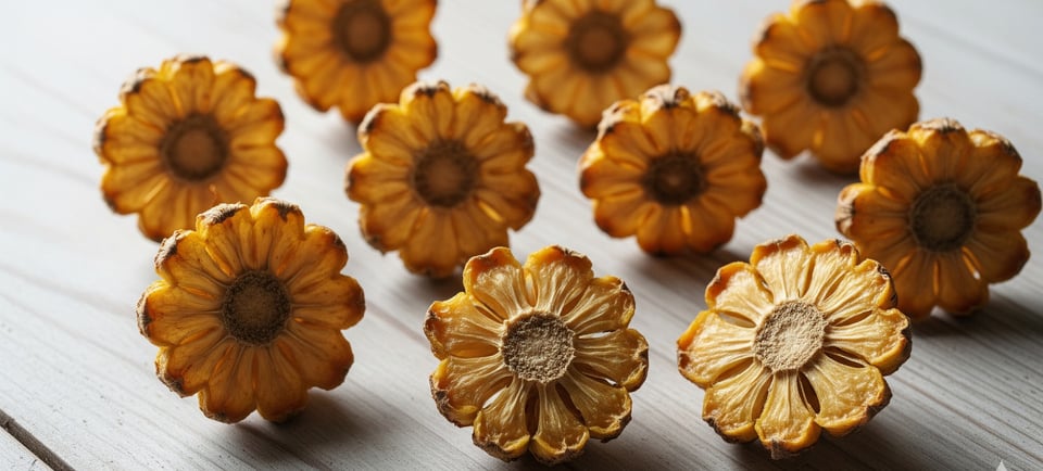 pineapple flower petals on table