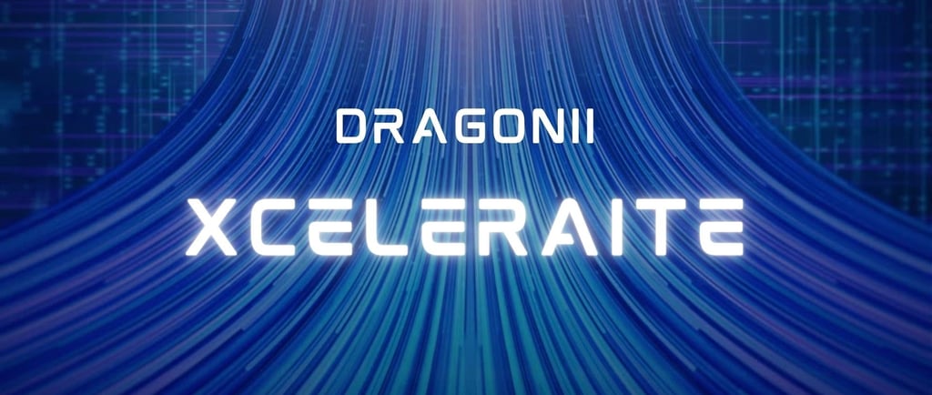 Logo Dragonii si Xceleraite ilustrand tehnologia AI pentru generare leaduri calificate si automatiza