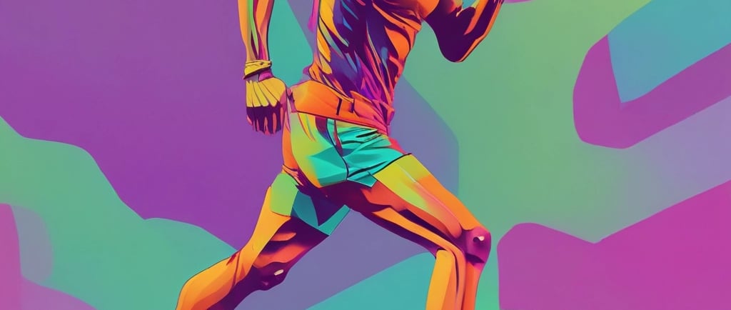 A large blue panel featuring a motivational quote in bold, yellow text is displayed at an exhibition. The quote encourages resilience and pride, specifically referencing Wembley. The area surrounding the panel includes other display stands and large windows.