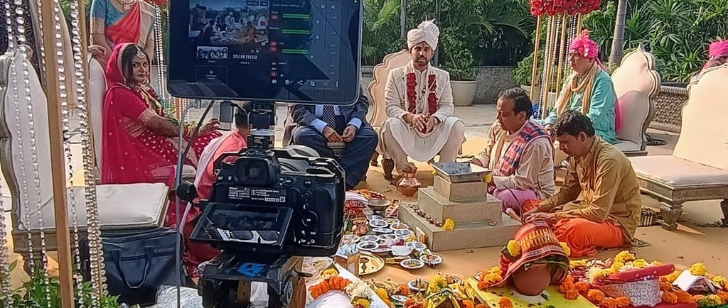 Wedding live streaming device on camera doing live streaming of a guruvayoor wedding 