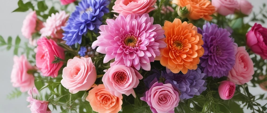beautiful bouquet of multi colored flowers