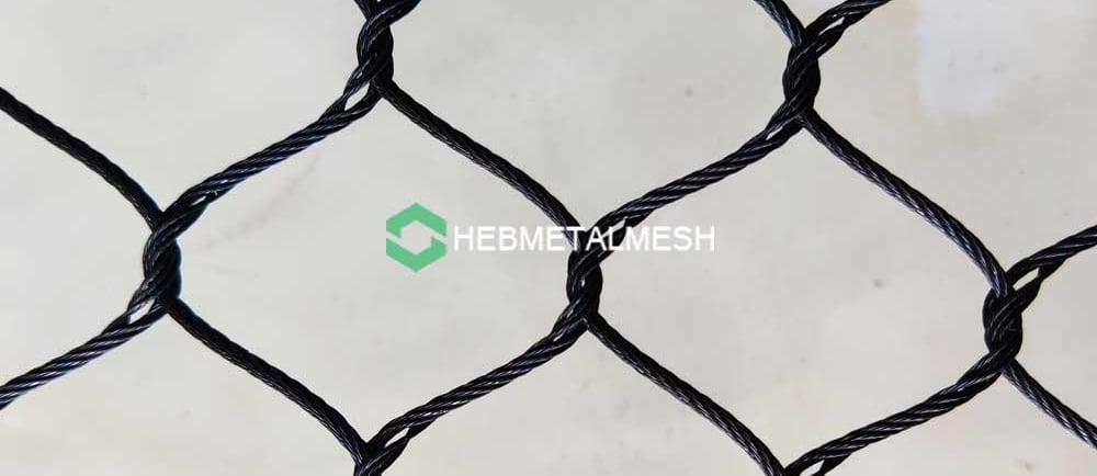 wire netting fence with stainless steel rope mesh