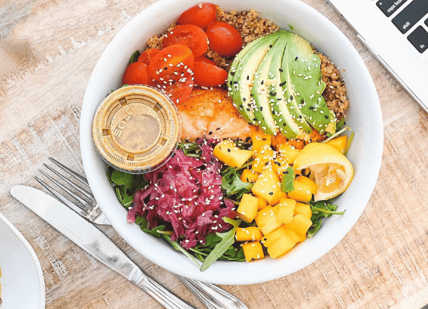 fresh meal bowl on the table