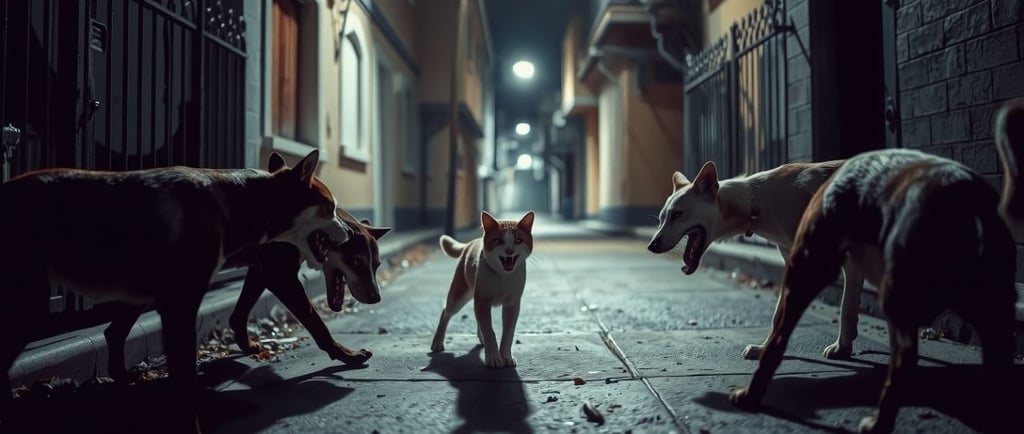ankara sincan 4 köpek kediye saldırdı
