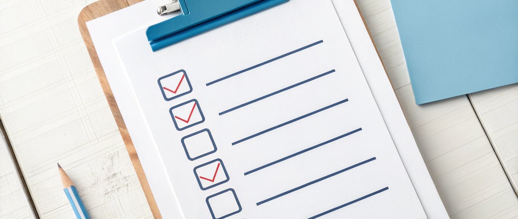 a clipboard with a checklist