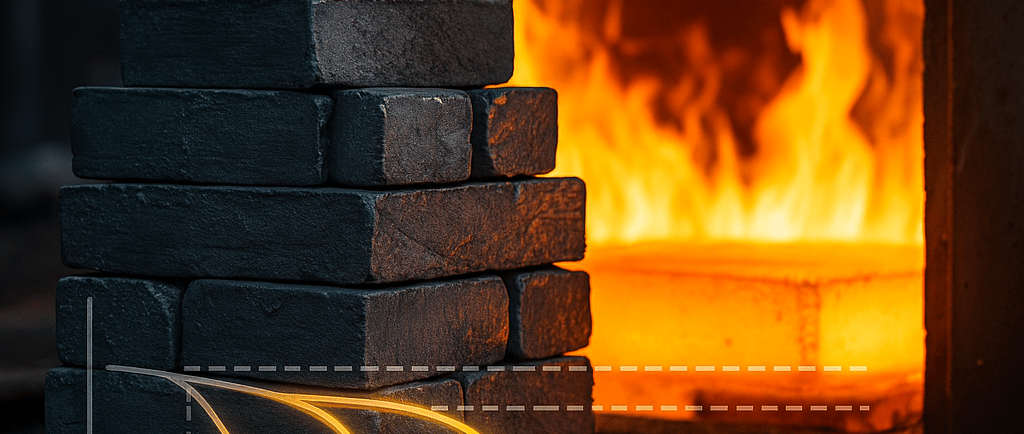 Molten metal glowing in an industrial furnace during heat treatment.