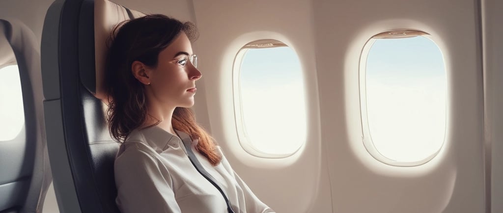 a close up of a pillow on an airplane