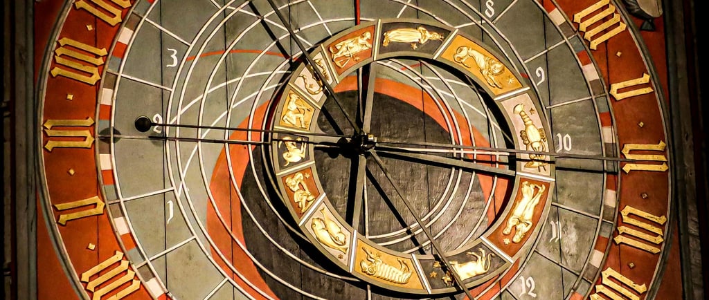 astronomical clock with zodiac signs from Lund kathedral in Sweden