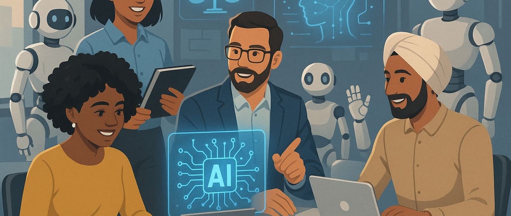 people collaborating with AI
