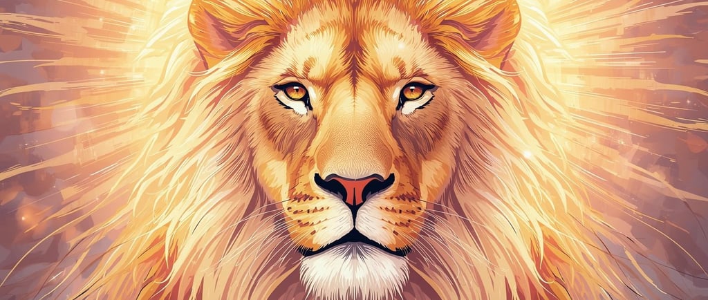 a lion head with a lion's head in the background