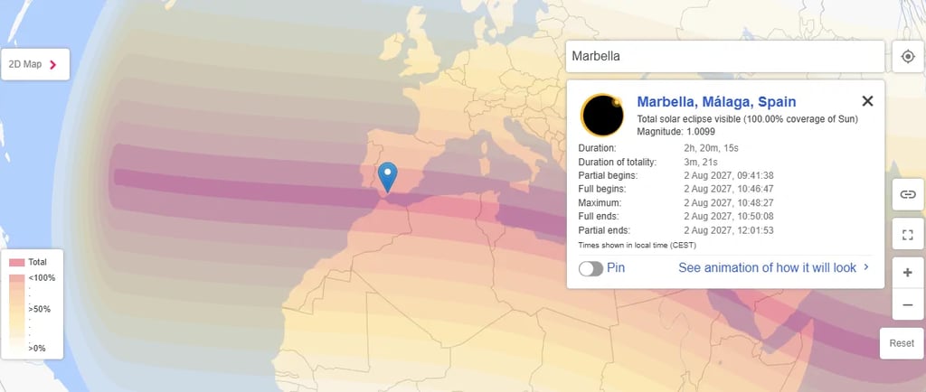 2 August 2027 Total Solar Eclipse