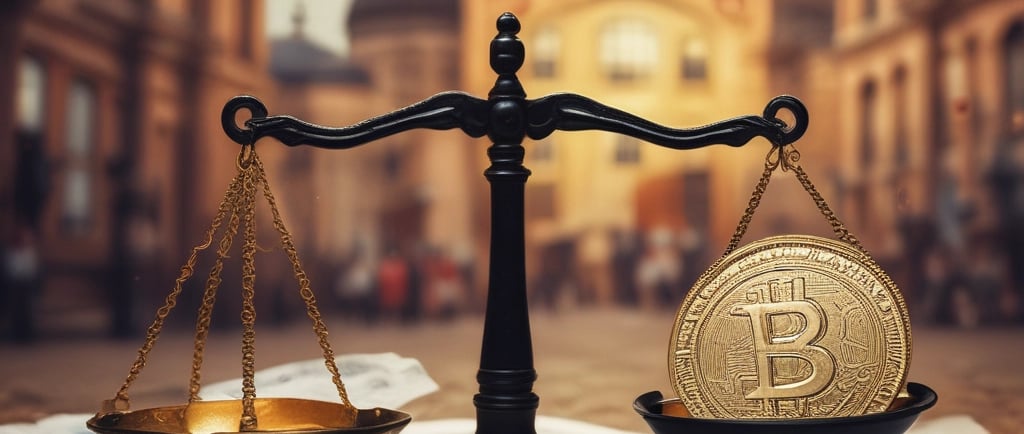 Image illustrant la critique islamique de la monnaie fiduciaire : une balance symbolique opposant un